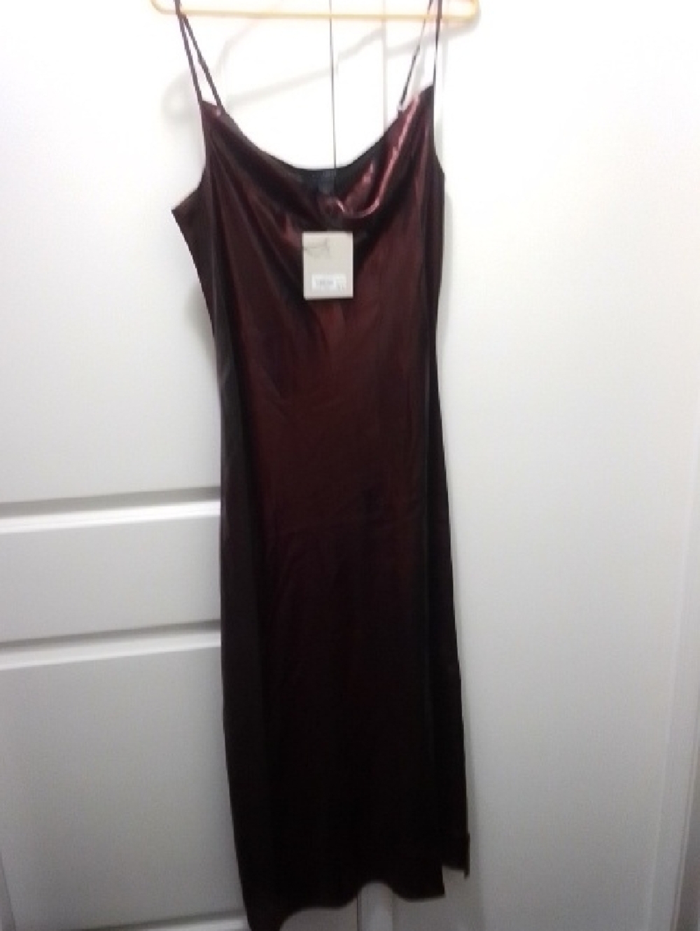 Women’s Sleeveless Slip Dress in Metallic Red